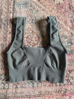 FP Movement by Free People Green Ribbed Seamless Sports Bralette